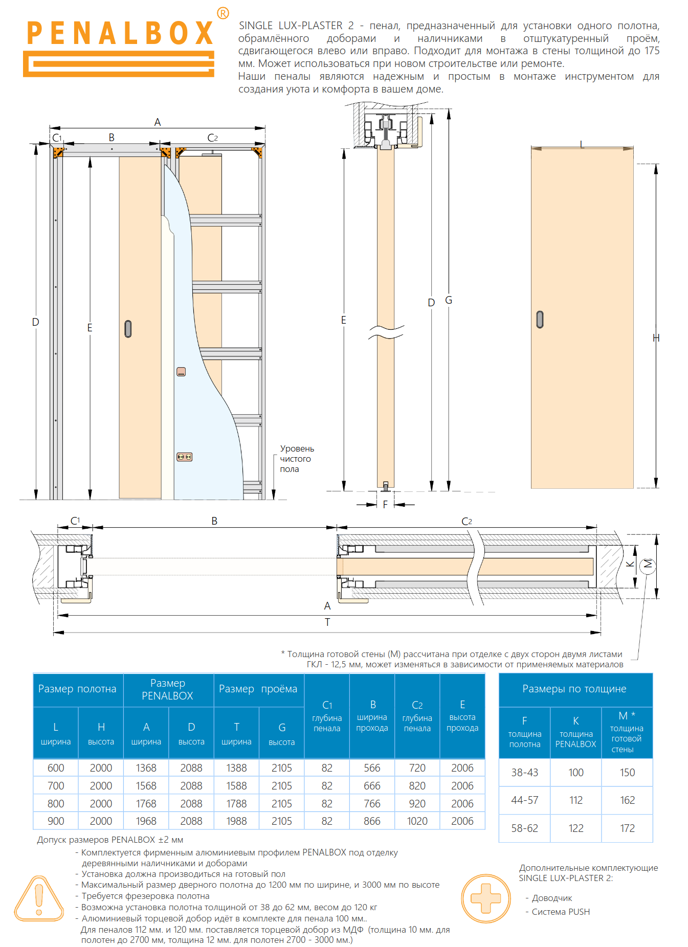 Технические особенности Single Lux / Plaster 2